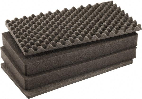 Pelican Products, Inc. - Tool Box Foam Foam Set - 16-1/8" Wide x 8-7/8" Deep x 25-3/8" High, Black, For Pelican Case 1555 - USA Tool & Supply