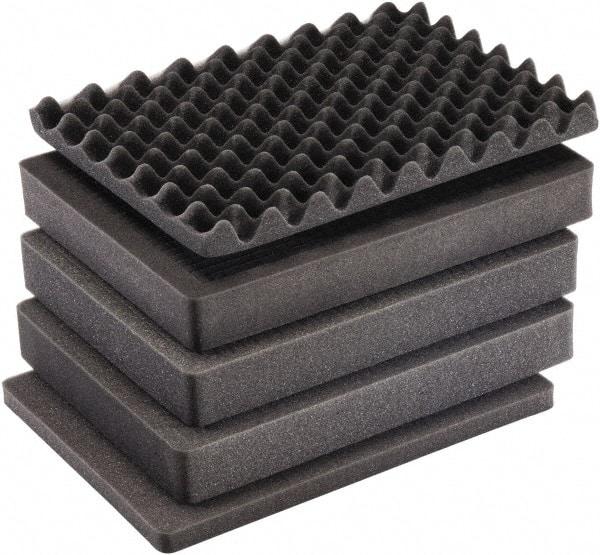 Pelican Products, Inc. - Tool Box Foam Foam Set - 14-1/2" Wide x 9-1/4" Deep x 22-5/8" High, Black, For Pelican Case 1535 - USA Tool & Supply