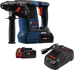 Bosch - 18 Volt SDS Plus Chuck Cordless Rotary Hammer - 0 to 4,300 BPM, 0 to 900 RPM, Reversible - USA Tool & Supply