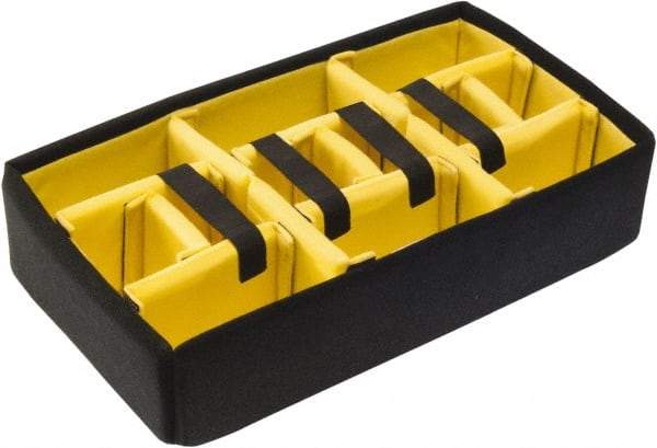 Pelican Products, Inc. - Tool Box Foam Divider Set - 13-1/4" Wide x 7-1/8" Deep x 19-3/4" High, Black/Yellow, For Pelican Case 1557 - USA Tool & Supply