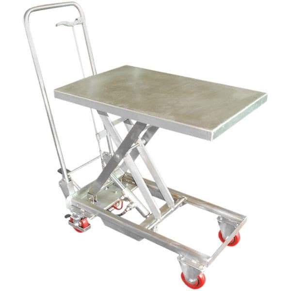 Vestil - 200 Lb Capacity Manual Scissor Lift - 10" to 30-1/2" Lift Height, 27-1/2" Platform Length x 17-3/4" Platform Width - USA Tool & Supply
