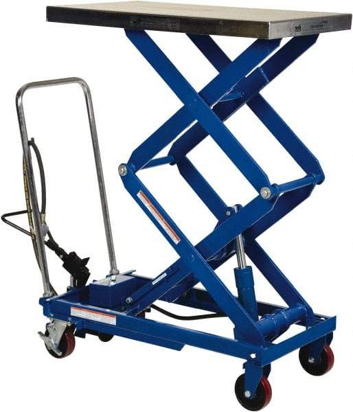 Vestil - 800 Lb Capacity Manual Scissor Lift - 15" to 51" Lift Height, 35-1/2" Platform Length x 20" Platform Width - USA Tool & Supply