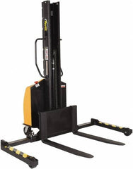 Vestil - 1,500 Lb Capacity, 63" Lift Height, Battery Powered Stacker - 2" Lowered Height, 36" Fork Length, 29-1/2" Overall Width - USA Tool & Supply