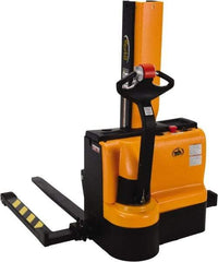 Vestil - 3,000 Lb Capacity, 45" Lift Height, Battery Powered Stacker - 1-1/2" Lowered Height, 42" Fork Length, 57" Overall Width - USA Tool & Supply