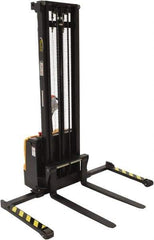 Vestil - 2,200 Lb Capacity, 150" Lift Height, Battery Powered Stacker - 2-1/8" Lowered Height, 42" Fork Length, 56" Overall Width - USA Tool & Supply