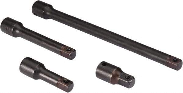 Proto - 1/2" Drive Socket Impact Locking Extension Set - 4 Pieces, Includes 2, 3, 5, 10" Lengths - USA Tool & Supply