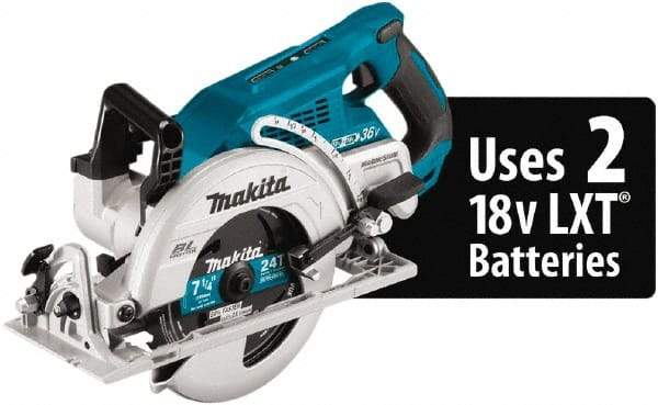 Makita - 18 Volt, 4-5/16" Blade, Cordless Circular Saw - 2,200 RPM, 1 Lithium-Ion Battery Included - USA Tool & Supply