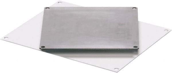 Fibox - 8" OAW x 8" OAH White Painted Electrical Enclosure Back Panel - 8" x 8" Box, Steel, Use with ARCA 884 - USA Tool & Supply