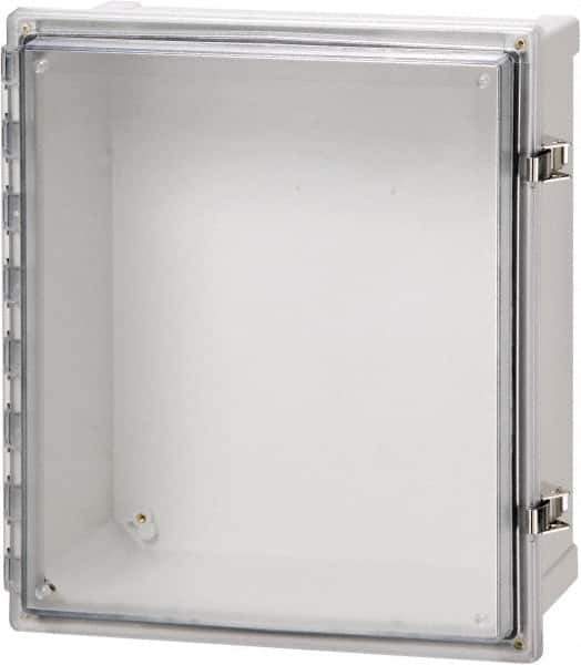 Fibox - Polycarbonate Standard Enclosure Hinge Cover - NEMA 4, 4X, 6, 6P, 12, 13, 12" Wide x 14" High x 7" Deep, Impact, Moisture & Corrosion Resistant, Dirt-tight & Dust-tight - USA Tool & Supply