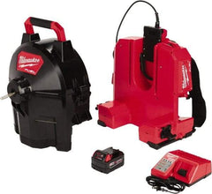 Milwaukee Tool - 18V Battery Battery Drain Cleaning Machine - For 1-1/4" to 4" Pipe, 75' Cable - USA Tool & Supply