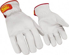 Ringers Gloves - Size 3XL (13), ANSI Cut Lvl 3, Goatskin Leather Cut Resistant Gloves - Hook & Loop Cuff, White, Paired - USA Tool & Supply