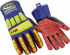 Ringers Gloves - Size M (9), ANSI Cut Lvl 6, Cut & Puncture Resistant Gloves - Open Cuff, Hi-Vis Yellow/Red/Black/Blue, Paired - USA Tool & Supply