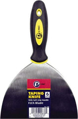 Premier Paint Roller - 6" Wide Spring Blade Steel Taping Knife - Stiff, Soft Grip Plastic Handle, 8.343" OAL - USA Tool & Supply