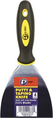 Premier Paint Roller - 4" Wide Spring Blade Steel Taping Knife - Stiff, Soft Grip Plastic Handle, 8.343" OAL - USA Tool & Supply