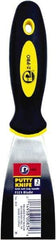 Premier Paint Roller - 2" Wide Spring Blade Steel Putty Knife - Stiff, Soft Grip Plastic Handle, 8.343" OAL - USA Tool & Supply