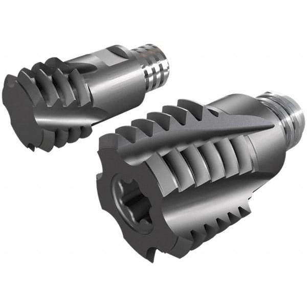 Iscar - MT-ISO-MM Grade IC908 Carbide Thread Milling Tip Insert - TiAlN Finish, 4 Flutes, 12mm Cutting Diam, 9mm Depth of Cut, 14.3mm Extension - USA Tool & Supply