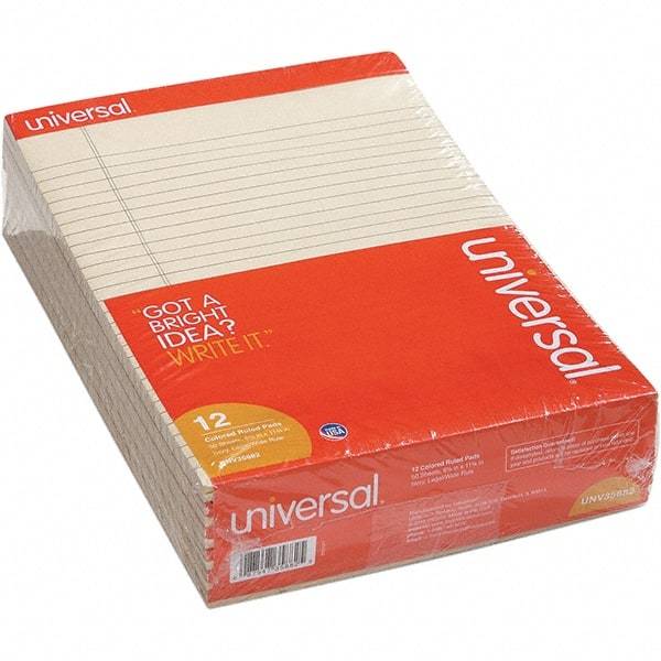 UNIVERSAL - 50 Sheet, 8-1/2 x 11", Legal (Style) Note Pad - Ivory - USA Tool & Supply