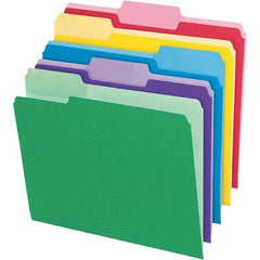 Pendaflex - 11-5/8 x 9-1/2", Letter Size, Assorted Colors, File Folders with Top Tab - 11 Point Stock, Assorted Tab Cut Location - USA Tool & Supply