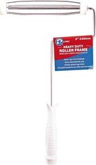 Premier Paint Roller - 9" Wide x 13" Long Heavy-Duty Birdcage Frame - Steel Frame, Plastic Handle - USA Tool & Supply