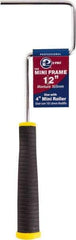 Premier Paint Roller - 4" Wide x 12" Long Mini Roller Frame - Steel Frame, Plastic Handle - USA Tool & Supply