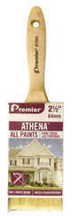 Premier Paint Roller - 2-1/2" Flat Polyester/Natural General Purpose Paint Brush - 2-3/4" Bristle Length, 5-1/4" Wood Beavertail Handle - USA Tool & Supply