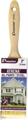 Premier Paint Roller - 2" Flat Polyester/Natural General Purpose Paint Brush - 2-1/2" Bristle Length, 5-1/8" Wood Beavertail Handle - USA Tool & Supply