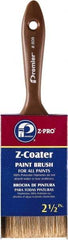 Premier Paint Roller - 2-1/2" Flat Polyester General Purpose Paint Brush - 2-3/4" Bristle Length, 5" Plastic Beavertail Handle - USA Tool & Supply
