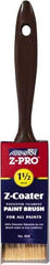 Premier Paint Roller - 1-1/2" Flat Polyester General Purpose Paint Brush - 2-1/4" Bristle Length, 5" Plastic Beavertail Handle - USA Tool & Supply