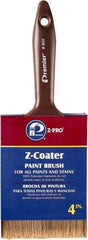 Premier Paint Roller - 4" Flat Polyester Wall Brush - 3-7/8" Bristle Length, 5" Plastic Beavertail Handle - USA Tool & Supply