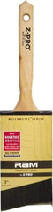 Premier Paint Roller - 3" Angled Polyester Angular Brush - 3-1/2" Bristle Length, 2" Wood Sash Handle - USA Tool & Supply
