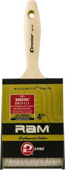 Premier Paint Roller - 4" Flat Polyester General Purpose Paint Brush - 2-3/4" Bristle Length, 4" Wood Beavertail Handle - USA Tool & Supply