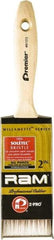 Premier Paint Roller - 2" Flat Polyester General Purpose Paint Brush - 2-1/4" Bristle Length, 5" Wood Beavertail Handle - USA Tool & Supply