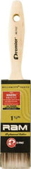 Premier Paint Roller - 1-1/2" Flat Polyester General Purpose Paint Brush - 2-1/4" Bristle Length, 5" Wood Beavertail Handle - USA Tool & Supply