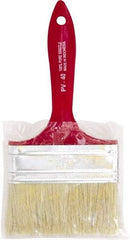 Premier Paint Roller - 4" Flat White China Bristle Chip Brush - 1-3/4" Bristle Length, 5-1/4" Plastic Beavertail Handle - USA Tool & Supply