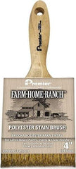 Premier Paint Roller - 2-1/2" Flat Polyester Stainer Brush - 2-3/4" Bristle Length, 6" Wood Beavertail Handle - USA Tool & Supply