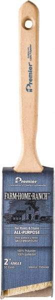 Premier Paint Roller - 3" Angled Polyester Angular Brush - 3" Bristle Length, 7" Wood Sash Handle - USA Tool & Supply
