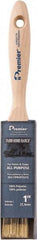 Premier Paint Roller - 1" Flat Polyester General Purpose Paint Brush - 2-1/4" Bristle Length, 5-1/4" Wood Beavertail Handle - USA Tool & Supply