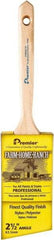 Premier Paint Roller - 2-1/2" Angled Nylon/Polyester Angular Brush - 3" Bristle Length, 7-1/4" Wood Sash Handle - USA Tool & Supply