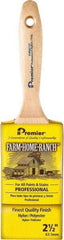 Premier Paint Roller - 2-1/2" Flat Nylon/Polyester General Purpose Paint Brush - 3" Bristle Length, 5-1/2" Wood Beavertail Handle - USA Tool & Supply