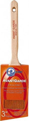 Premier Paint Roller - 3" Oval/Angle Polyester Sash Brush - 3-1/4" Bristle Length, 6-3/4" Wood Sash Handle - USA Tool & Supply