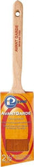 Premier Paint Roller - 2-1/2" Oval/Angle Polyester Sash Brush - 3" Bristle Length, 7" Wood Sash Handle - USA Tool & Supply