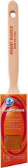 Premier Paint Roller - 1-1/2" Oval/Angle Polyester Sash Brush - 2-1/2" Bristle Length, 6-3/4" Wood Sash Handle - USA Tool & Supply