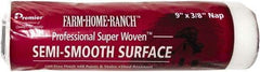 Premier Paint Roller - 3/8" Nap, 9" Wide Paint Roller Cover - Semi-Smooth Texture, Woven & Polyester - USA Tool & Supply