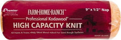 Premier Paint Roller - 1/2" Nap, 9" Wide Paint Roller Cover - Semi-Rough Texture, Polyester & Wool - USA Tool & Supply