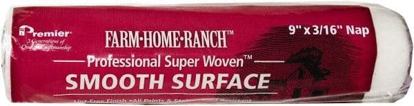 Premier Paint Roller - 3/16" Nap, 9" Wide Paint Roller Cover - Smooth Texture, Woven & Polyester - USA Tool & Supply