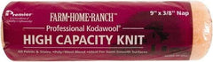 Premier Paint Roller - 3/8" Nap, 9" Wide Paint Roller Cover - Semi-Smooth Texture, Polyester & Wool - USA Tool & Supply