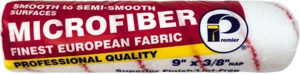 Premier Paint Roller - 3/8" Nap, 9" Wide Paint Roller Cover - Semi-Smooth Texture, Microfiber - USA Tool & Supply