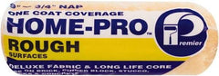 Premier Paint Roller - 3/4" Nap, 9" Wide Paint Roller Cover - Rough Texture, Polyester - USA Tool & Supply