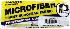 Premier Paint Roller - 5/16" Nap, 7" Wide Paint Roller Cover - Smooth Texture, Microfiber - USA Tool & Supply