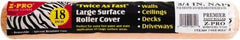 Premier Paint Roller - 3/4" Nap, 18" Wide Paint Roller Cover - Rough Texture, Polyester - USA Tool & Supply